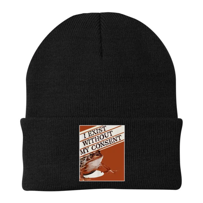 I Exist Without My Consent Frog Knit Cap Winter Beanie