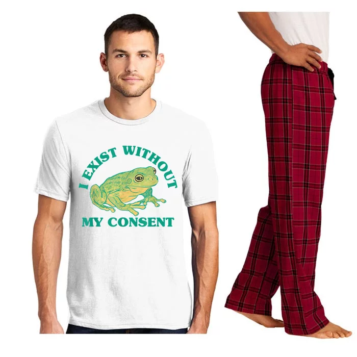 I Exist Without My Consent Frog Funny Meme Pajama Set