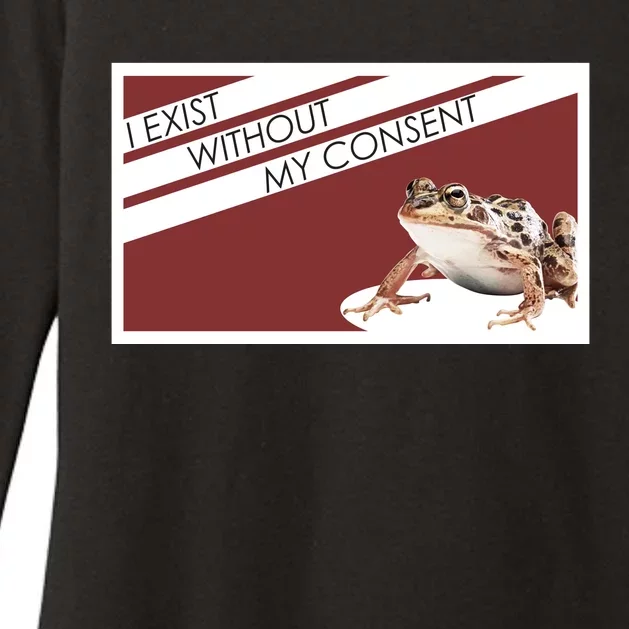 I Exist Without My Consent Funny Meme Frog Womens CVC Long Sleeve Shirt