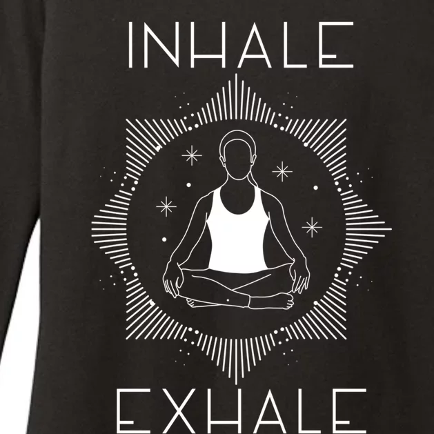 Inhale Exhale Yoga Simple Graphic Gift Womens CVC Long Sleeve Shirt