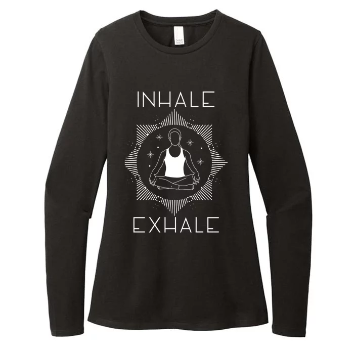 Inhale Exhale Yoga Simple Graphic Gift Womens CVC Long Sleeve Shirt