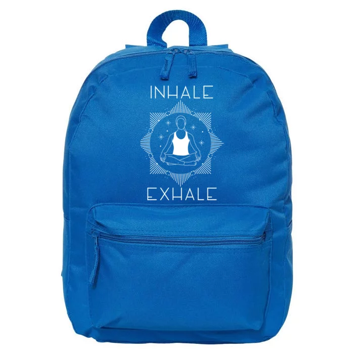 Inhale Exhale Yoga Simple Graphic Gift 16 in Basic Backpack