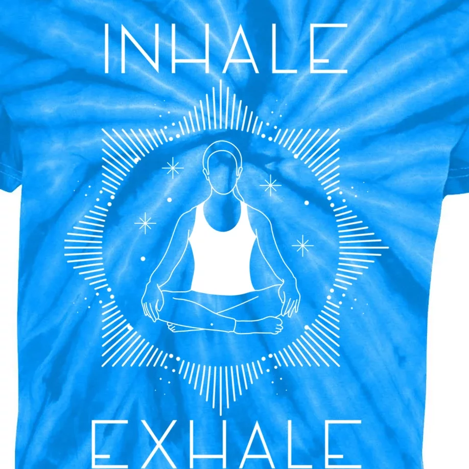 Inhale Exhale Yoga Simple Graphic Gift Kids Tie-Dye T-Shirt