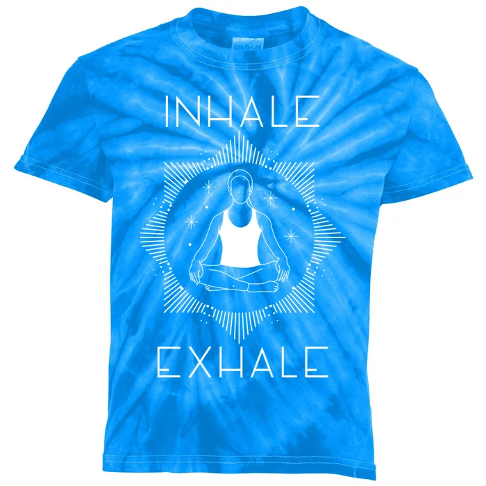 Inhale Exhale Yoga Simple Graphic Gift Kids Tie-Dye T-Shirt