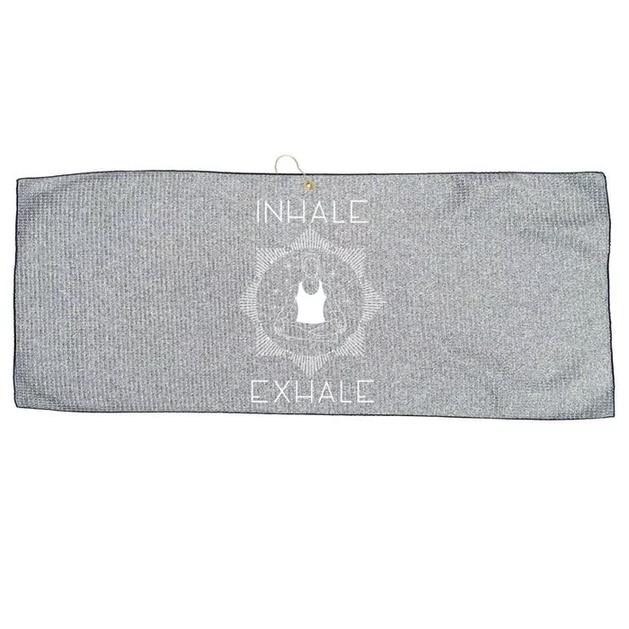 Inhale Exhale Yoga Simple Graphic Gift Large Microfiber Waffle Golf Towel