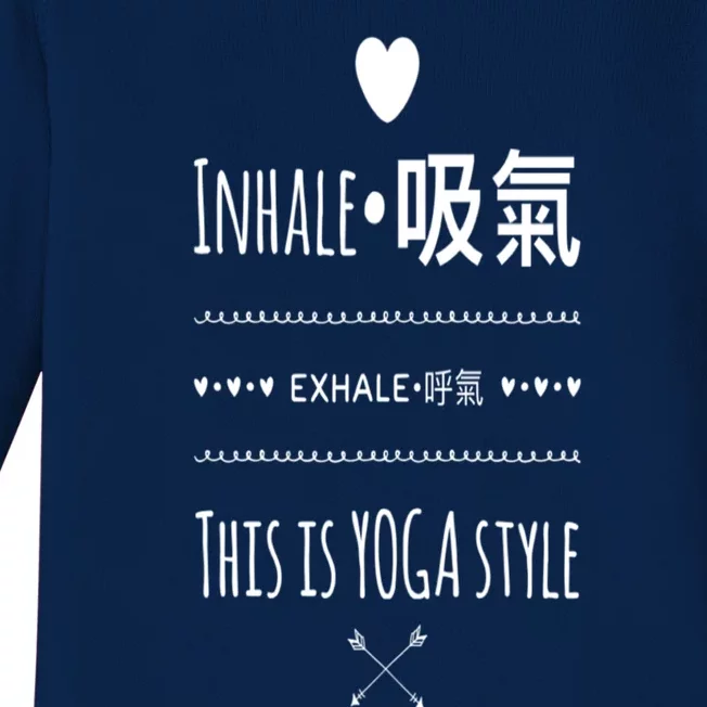 Inhale Exhale Yoga Tee Funny Gift Baby Long Sleeve Bodysuit