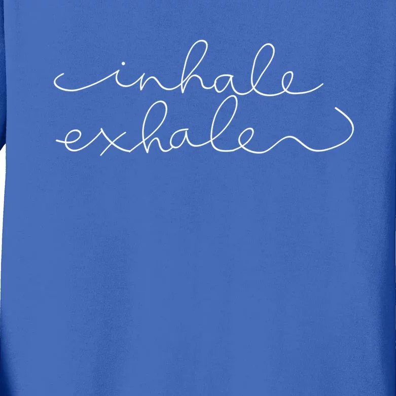 Inhale Exhale Yoga Instructor Yoga Teacher Gift Kids Long Sleeve Shirt