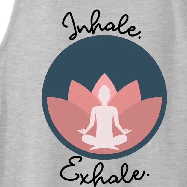 Inhale Exhale Yoga Meditation Zen Peace Breathe Wellness Gift Ladies Tri-Blend Wicking Tank