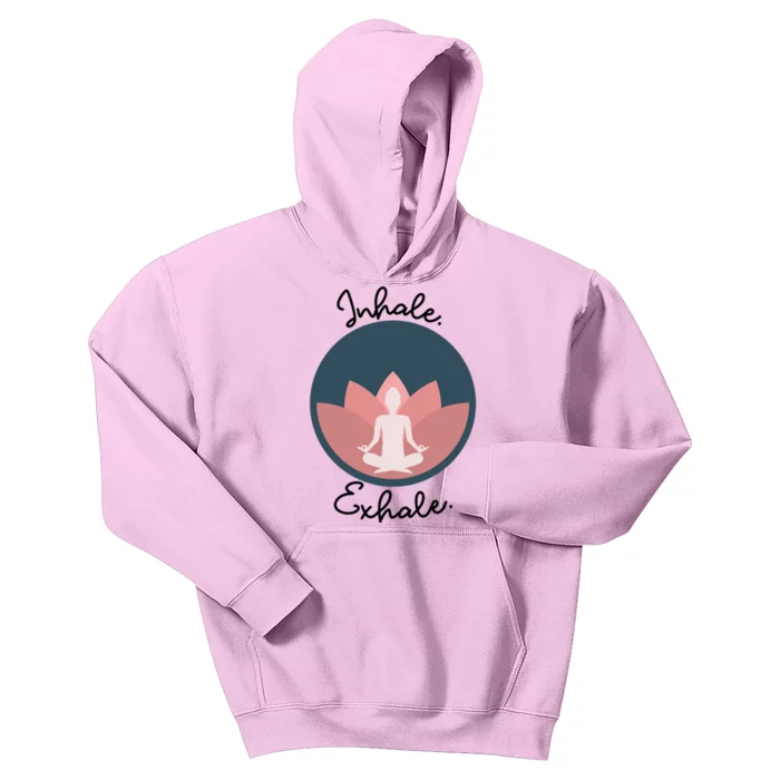 Inhale Exhale Yoga Meditation Zen Peace Breathe Wellness Gift Kids Hoodie