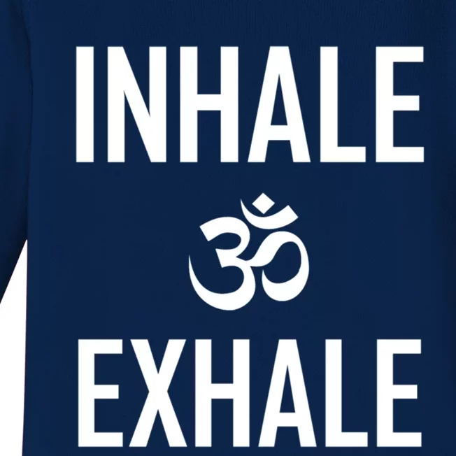 Inhale Exhale Yoga Ohm Meditation Gift Baby Long Sleeve Bodysuit