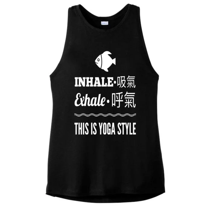 Inhale Exhale Yoga Tees Meaningful Gift Ladies Tri-Blend Wicking Tank