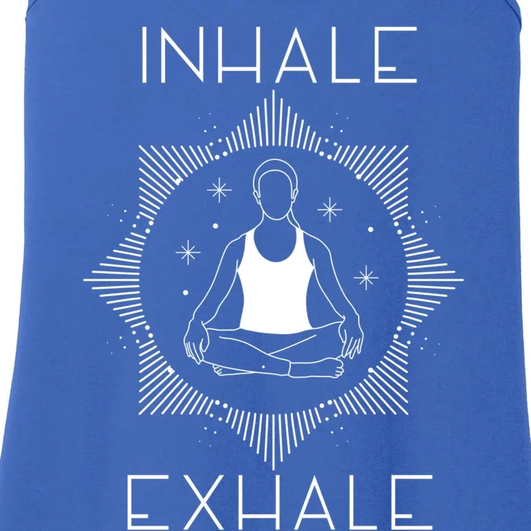 Inhale Exhale Yoga Simple Graphic Meaningful Gift Ladies Essential Tank