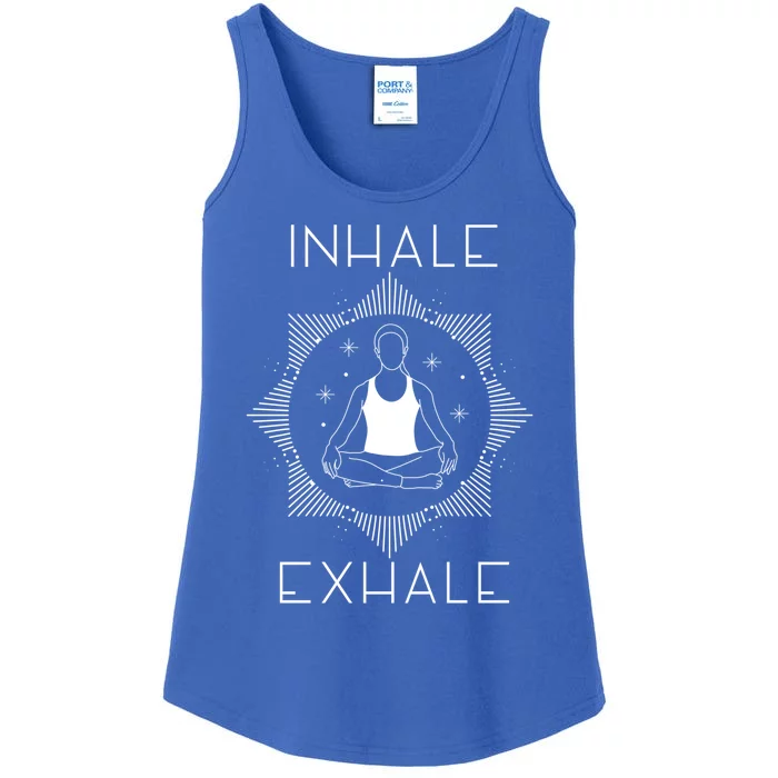 Inhale Exhale Yoga Simple Graphic Meaningful Gift Ladies Essential Tank