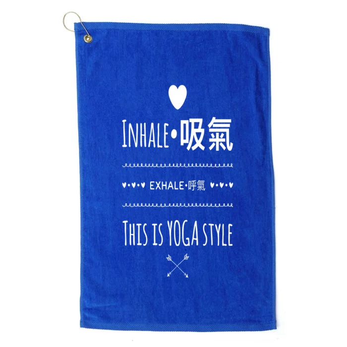 Inhale Exhale Yoga Tee Great Gift Platinum Collection Golf Towel