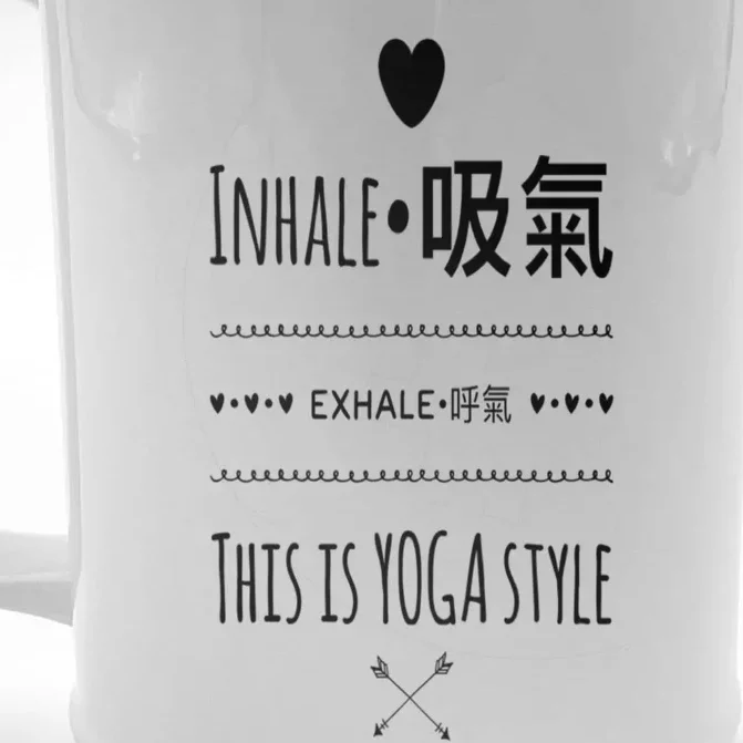 Inhale Exhale Yoga Tee Great Gift Front & Back Beer Stein