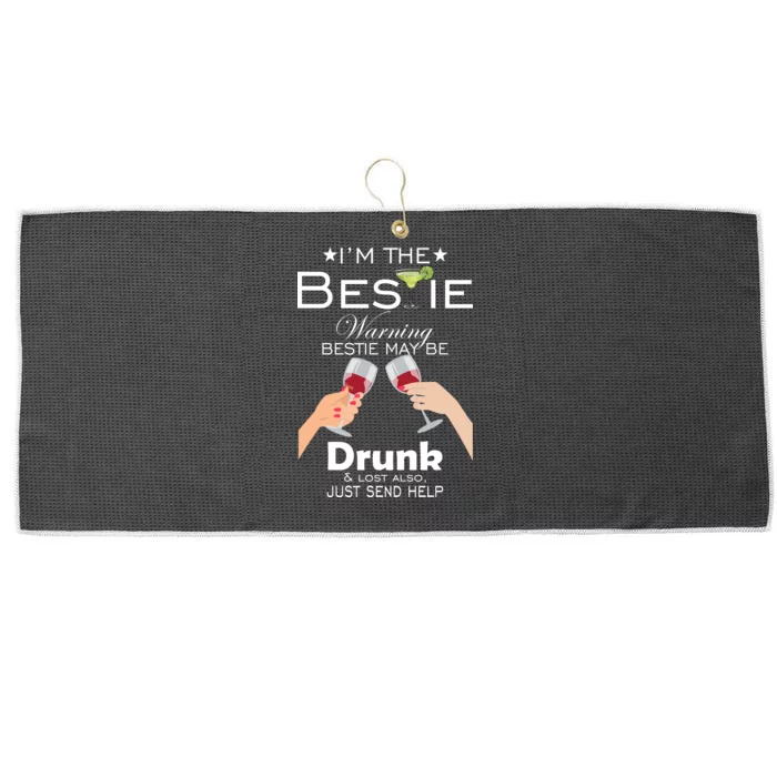 If Lost Or Drunk Please Return To Bestie Large Microfiber Waffle Golf Towel