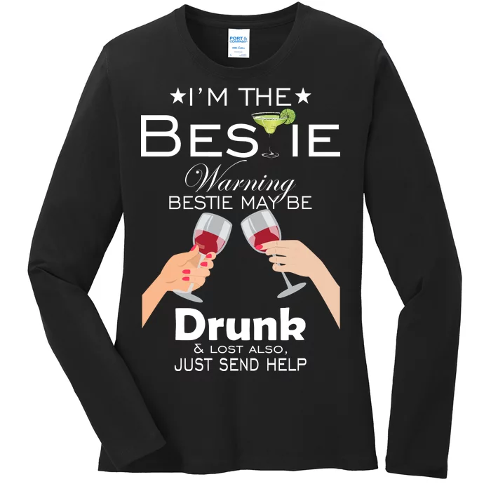 If Lost Or Drunk Please Return To Bestie Ladies Long Sleeve Shirt