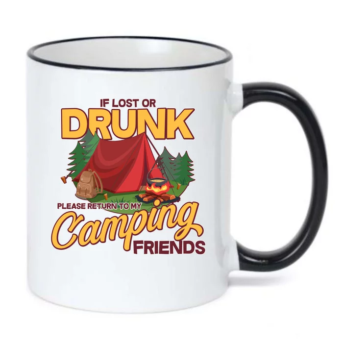 If Lost Or Drunk Return To My Camping Friends Black Color Changing Mug