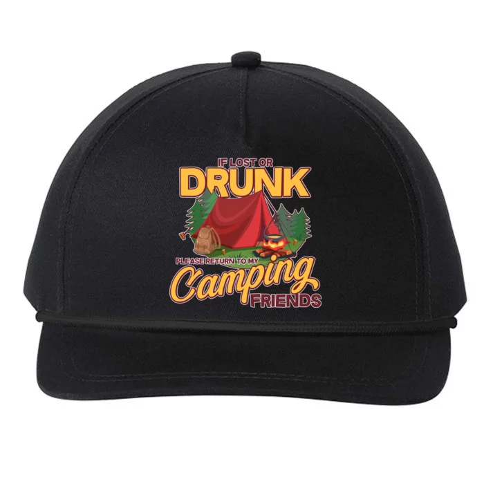 If Lost Or Drunk Return To My Camping Friends Snapback Five-Panel Rope Hat