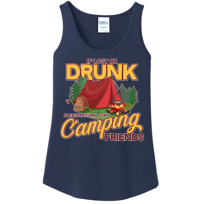 If Lost Or Drunk Return To My Camping Friends Ladies Essential Tank