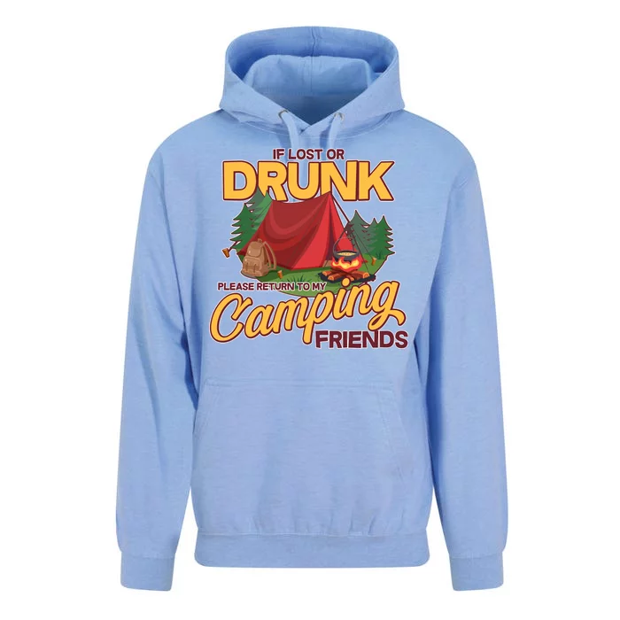 If Lost Or Drunk Return To My Camping Friends Unisex Surf Hoodie