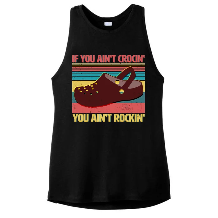 If You Ain't Crocin' You Ain't Rockin' Ladies Tri-Blend Wicking Tank