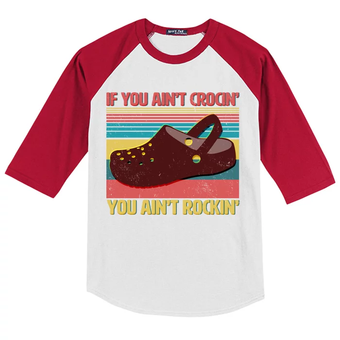 If You Ain't Crocin' You Ain't Rockin' Kids Colorblock Raglan Jersey