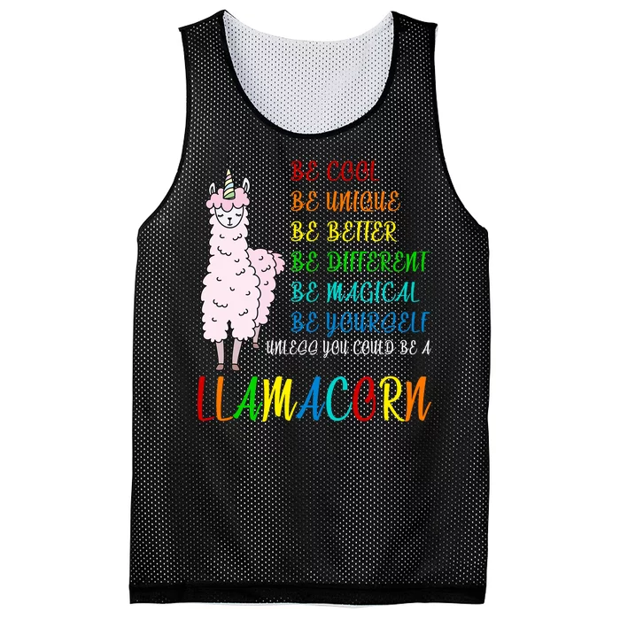 If You Can be Anything Be A Llamacorn Mesh Reversible Basketball Jersey Tank