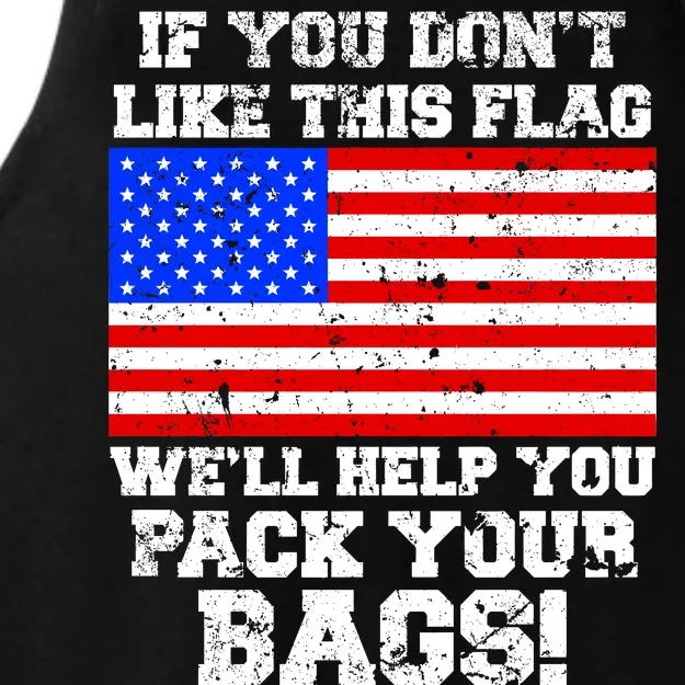 If You Don't Like this Flag Pack Your Bags USA Ladies Tri-Blend Wicking Tank