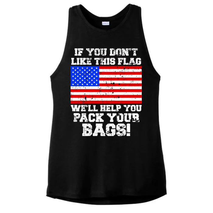 If You Don't Like this Flag Pack Your Bags USA Ladies Tri-Blend Wicking Tank