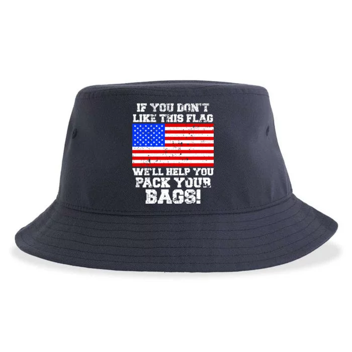 If You Don't Like this Flag Pack Your Bags USA Sustainable Bucket Hat