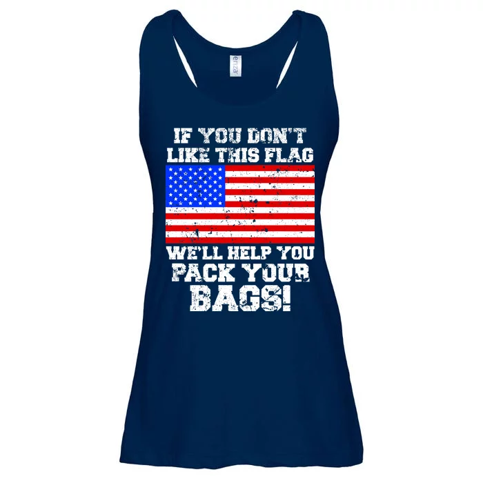 If You Don't Like this Flag Pack Your Bags USA Ladies Essential Flowy Tank