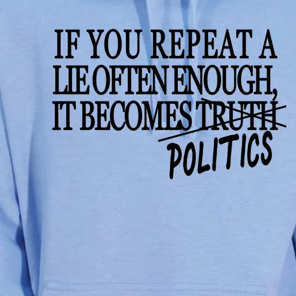 If You Repeat A Lie Often Enough It Becomes Politics Unisex Surf Hoodie