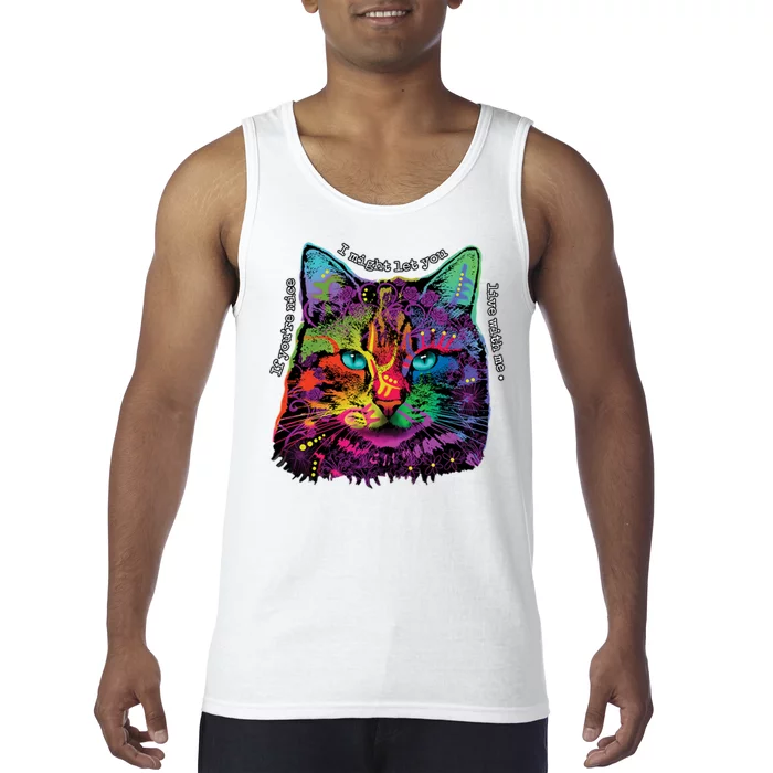 If You're Nice Cat Funny Tank Top