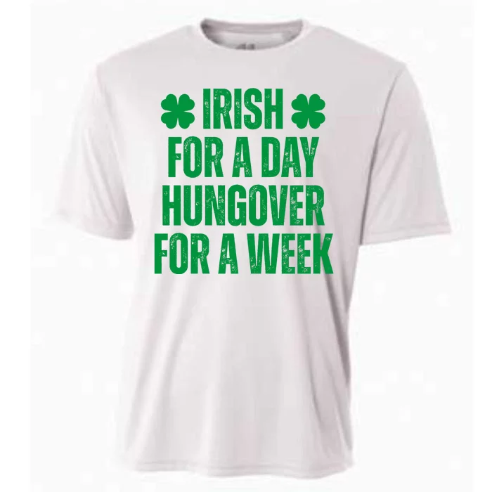 Irish For A Day Hungover For A Week St Patricks Day Funny Cooling Performance Crew T-Shirt