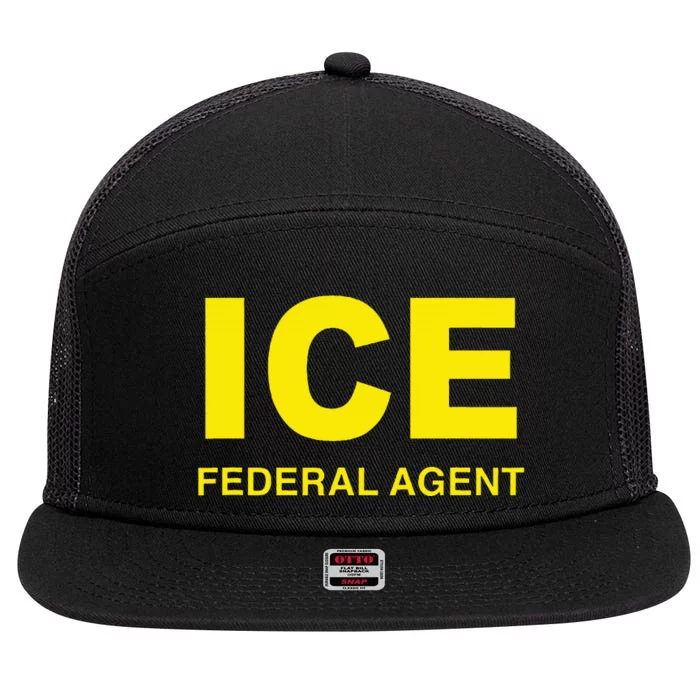 Ice Federal Agent Us Border Patrol 7 Panel Mesh Trucker Snapback Hat