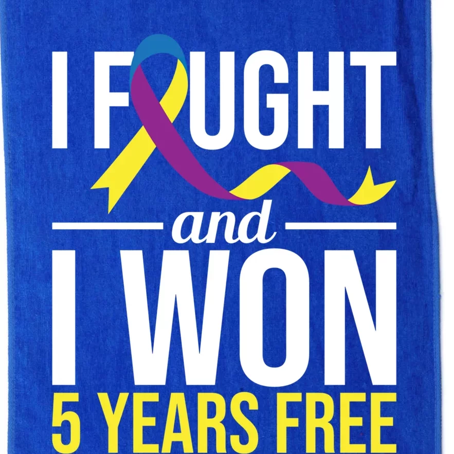 I Fought And I Won 5 Years Free Gift Bladder Cancer Survivor Gift Platinum Collection Golf Towel