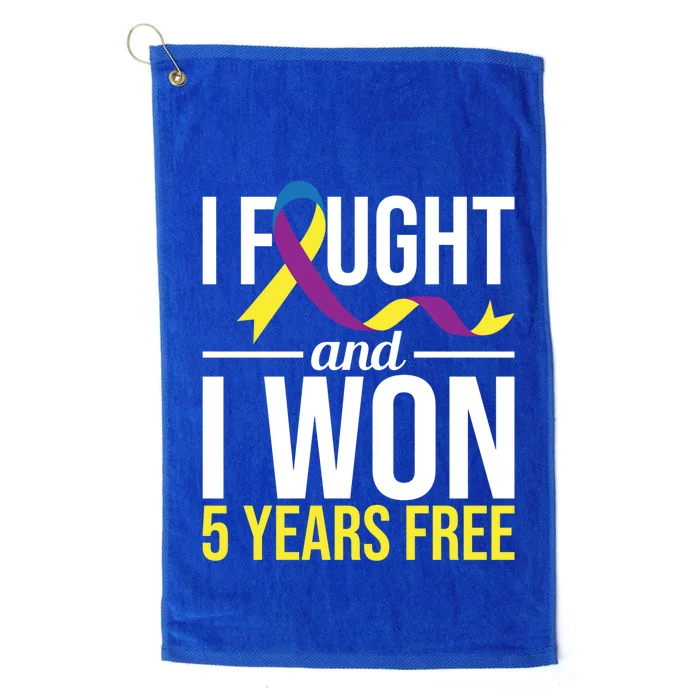 I Fought And I Won 5 Years Free Gift Bladder Cancer Survivor Gift Platinum Collection Golf Towel