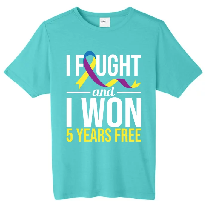 I Fought And I Won 5 Years Free Gift Bladder Cancer Survivor Gift ChromaSoft Performance T-Shirt