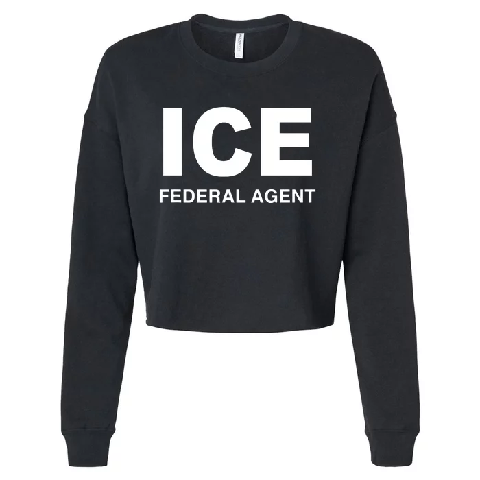 Ice Federal Agent Halloween Costume Police Immigration Cropped Pullover Crew