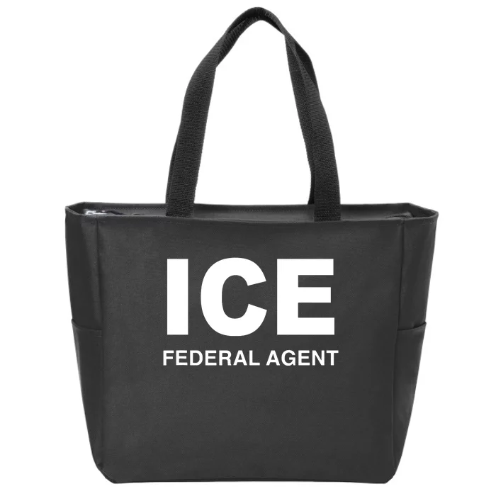 Ice Federal Agent Halloween Costume Police Immigration Zip Tote Bag