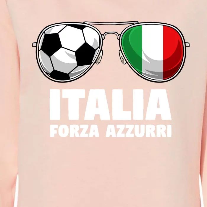 Italia Forza Azzuri Soccer Italian Flag Sunglasses Pride Womens California Wash Sweatshirt