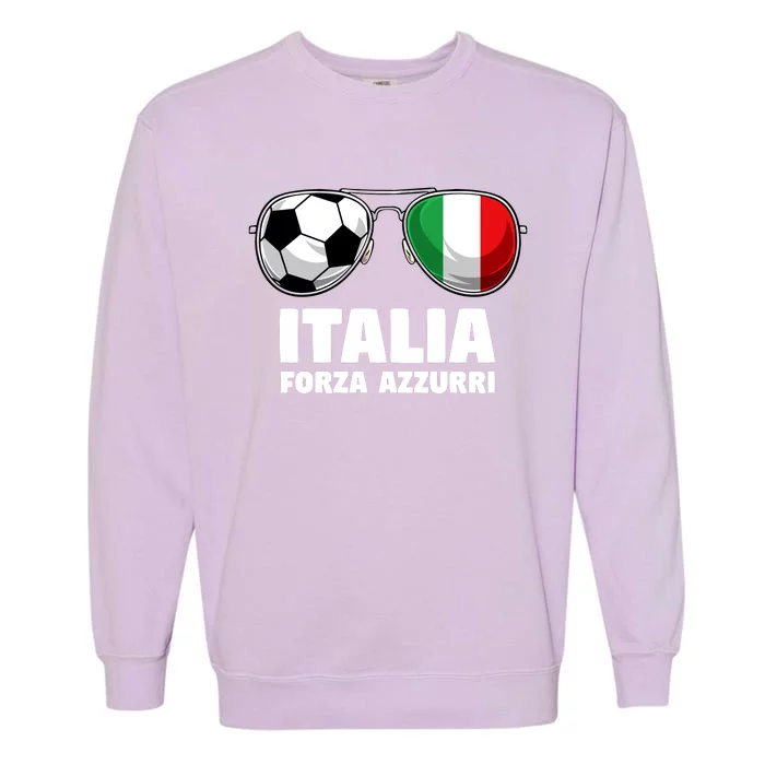 Italia Forza Azzuri Soccer Italian Flag Sunglasses Pride Garment-Dyed Sweatshirt