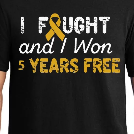 I Fought And I Won 5 Years Free Childhood Cancer Awareness Pajama Set