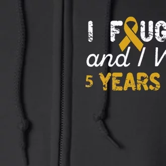 I Fought And I Won 5 Years Free Childhood Cancer Awareness Full Zip Hoodie