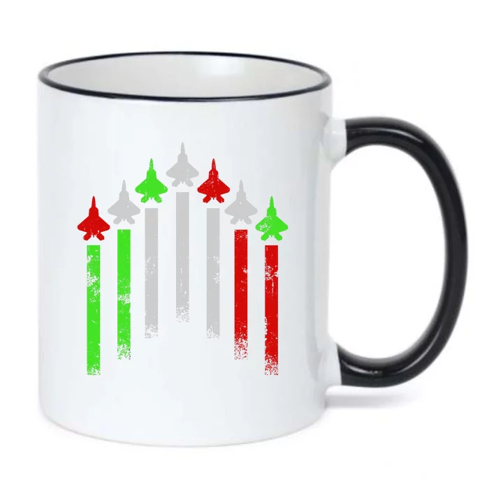 Italian Flag Airplanes Black Color Changing Mug