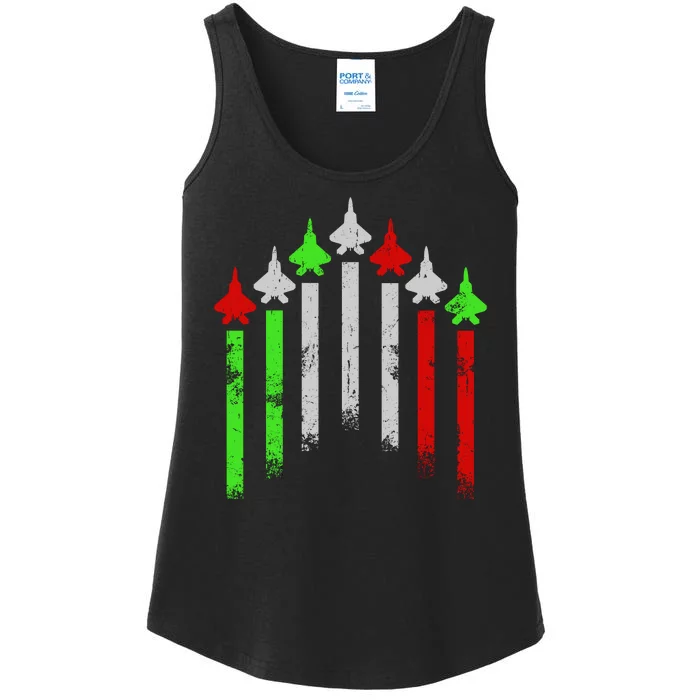 Italian Flag Airplanes Ladies Essential Tank