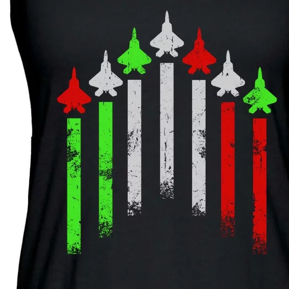 Italian Flag Airplanes Ladies Essential Flowy Tank