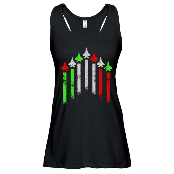 Italian Flag Airplanes Ladies Essential Flowy Tank