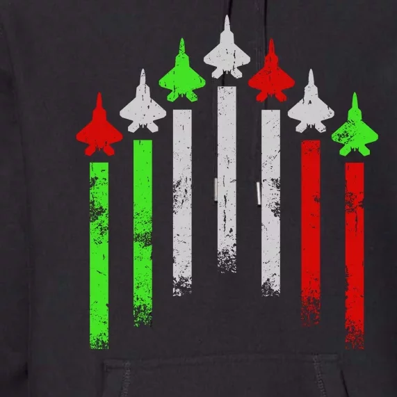 Italian Flag Airplanes Premium Hoodie